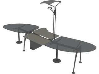 Super Office Desk 3D Model