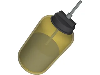 Paste Jar with Brush 3D Model