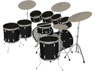 Ludwig 14Pc Drum Kit 3D Model