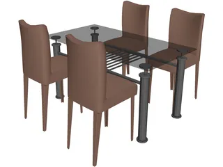 Table with Chairs 3D Model