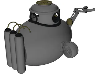 Submarine Sub Fantasy 3D Model