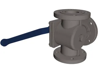 3-Way Valve 3D Model