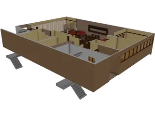 Bar Interior 3D Model