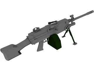 Squad Automatic Weapon 3D Model