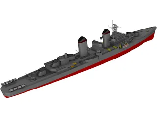 Fletcher Class Destroyer 3D Model