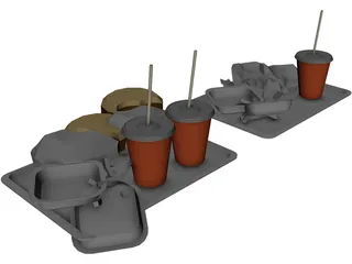 Fast Food Meals 3D Model