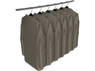 Jackets on Hangers 3D Model