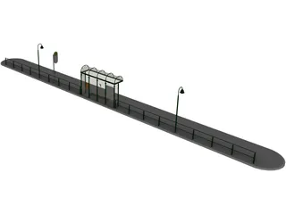 Bus Stop 3D Model