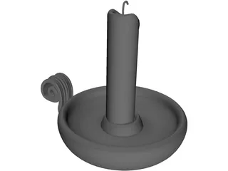 Bedtime Candle and Holder 3D Model