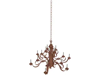 Bronze Chandelier 3D Model