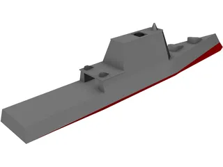 DDX Multi-Mission Stealth Destroyer 3D Model