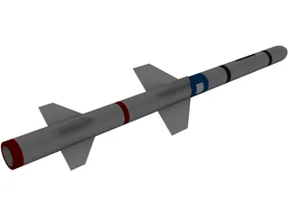 RIM-7 Sea Sparrow Missile 3D Model