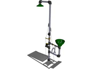 Safety Shower and Eye Wash 3D Model