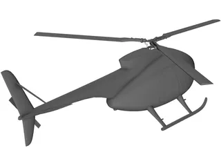 Hughes 500 3D Model