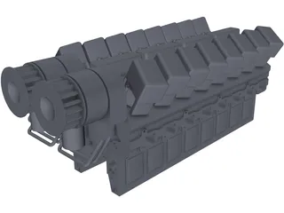 RK215 Diesel Engine 3D Model