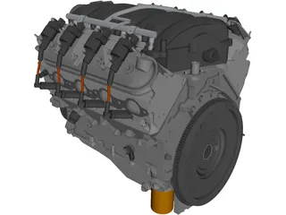 GM LS3 Engine 3D Model