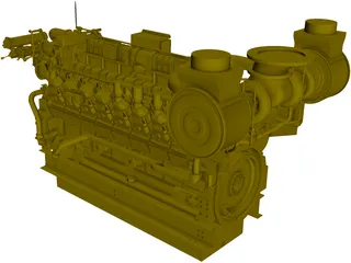 Caterpillar C35 Engine 3D Model