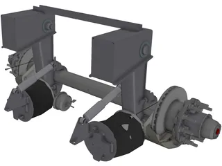 Truck Axle with Brakes 3D Model