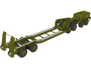 MAZ 543 with Transport Trailer 3D Model