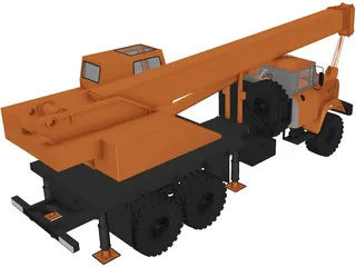 KrAZ 63221 with KTA-25 Crane 3D Model