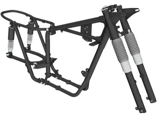 Triumph T120 Motorcycle Frame (1968) 3D Model