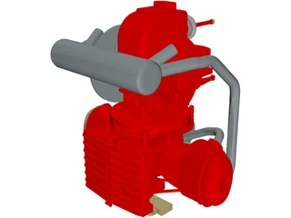 2CV Engine 3D Model