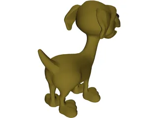 Happy Dog Cartoon 3D Model