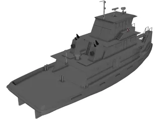 Tug-Push Boat 3D Model