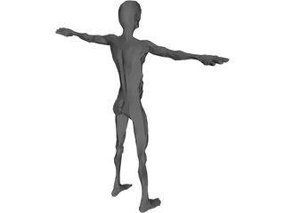 Old Skinny Man  3D Model