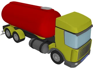 DAF Tanker Straight Truck 3D Model