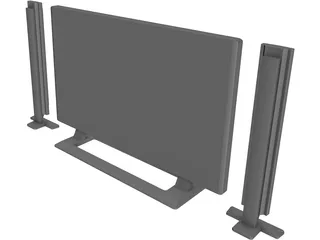 Fujitsu PlasmaVision TV 3D Model