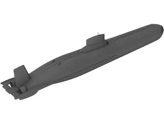 Typhoon Class (Type 941) Submarine 3D Model