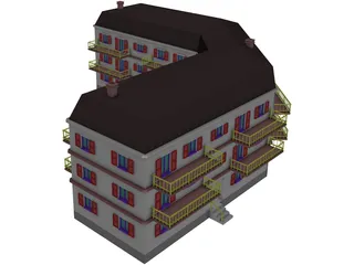 Apartment Building 3D Model