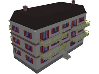 Apartment Building 3D Model