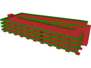 Spiral Style Multi Story Car Park 3D Model