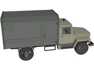 GAZ Russian Police Car 3D Model