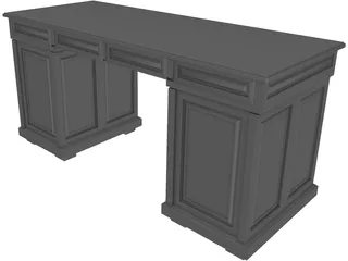 Wood Desk 3D Model