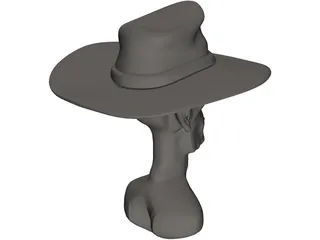 Cowboy Head 3D Model