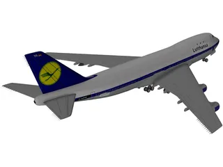 Boeing 747-400 Lufthansa 3D Model