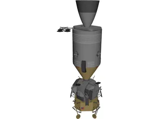 Apollo Pack Service + LEM 3D Model