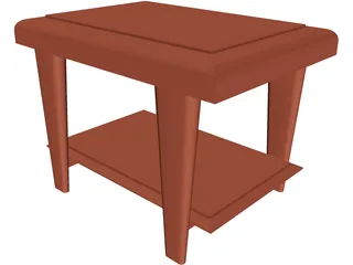 Wooden End Table 3D Model