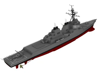 Arleigh Burke-Class Destroyer 3D Model
