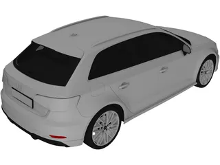 Audi A3 Hatchback (2017) 3D Model
