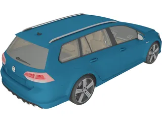 Volkswagen Golf R Variant (2015) 3D Model