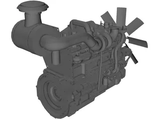 Cummins K19 Diesel Engine 3D Model