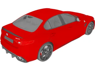 Alfa Romeo Giulia Quadrifoglio (2016) 3D Model