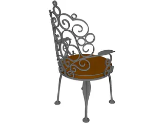 Ornate Patio Chair 3D Model