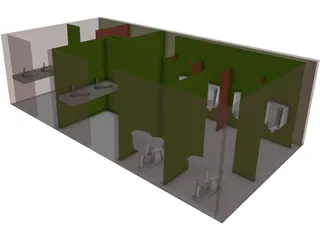Male and Female Toilet 3D Model