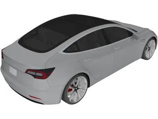 Tesla Model 3 (2018) 3D Model