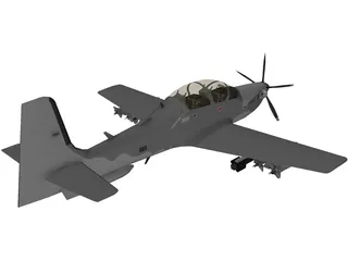 TAI Hurkus Basic Trainer Aircraft 3D Model